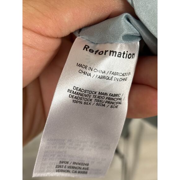 Reformation womens medium aqua blue holt sleeveless halter neck top new open - Picture 7 of 7